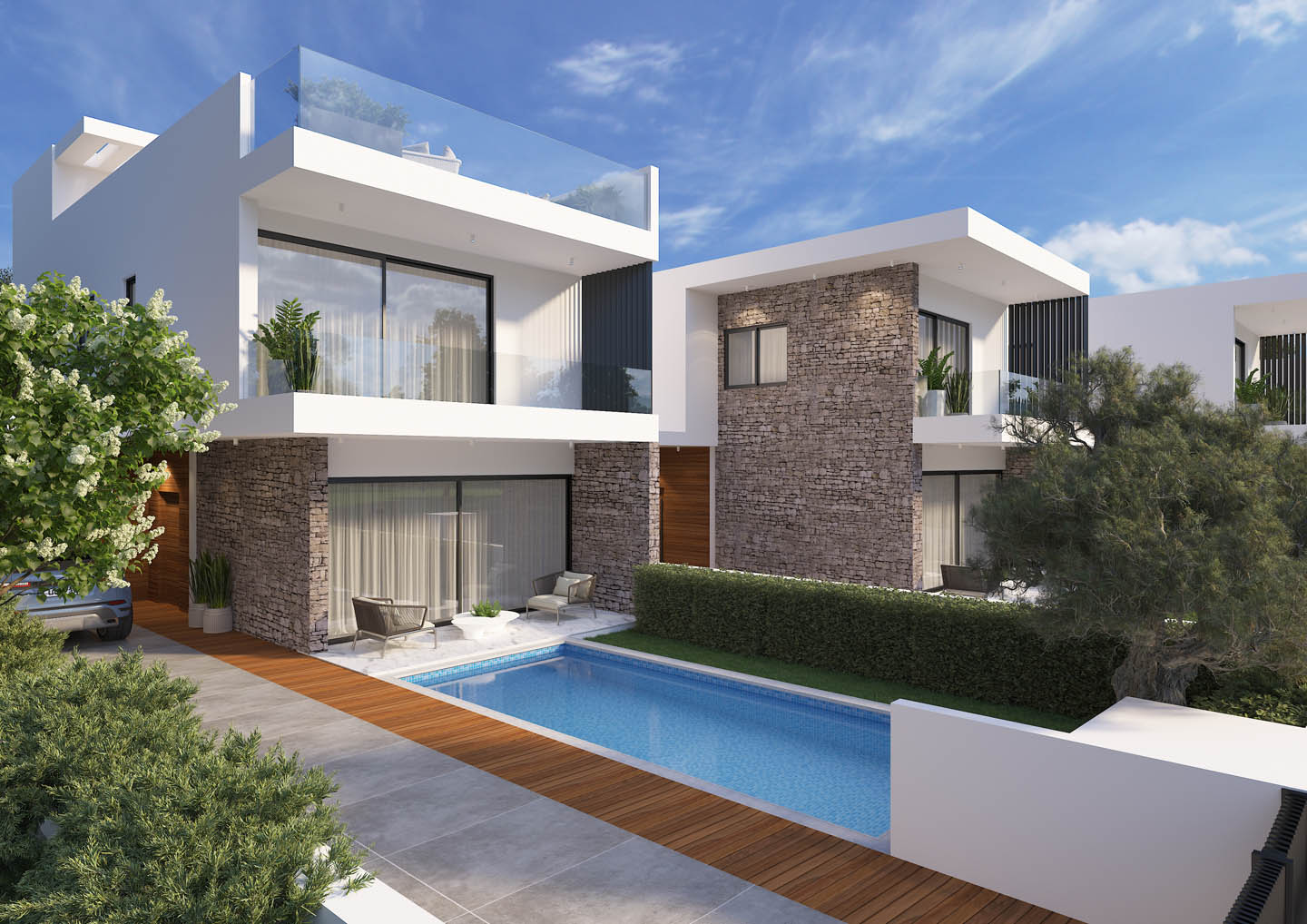 Luxury 3-Bedroom Villa with a Private Leisure Area and the Option of a Roof Garden