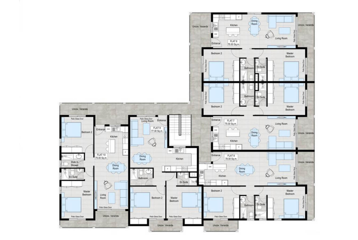 2-Bedroom Sea view apartment close to beach
