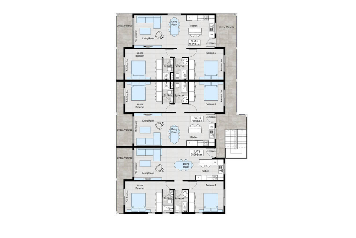 2-Bedroom Sea view apartment close to beach