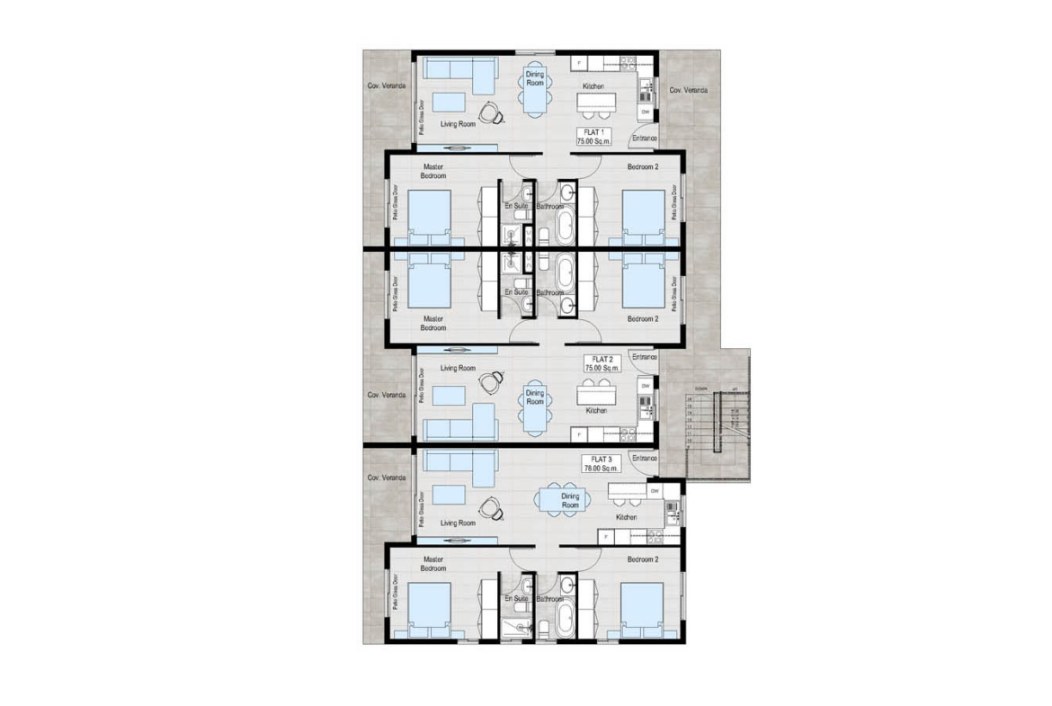 2-Bedroom Sea view apartment close to beach