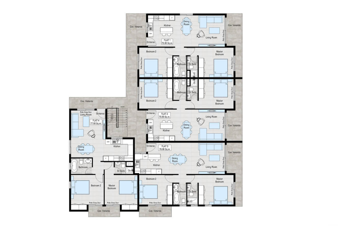 2-Bedroom Sea view apartment close to beach
