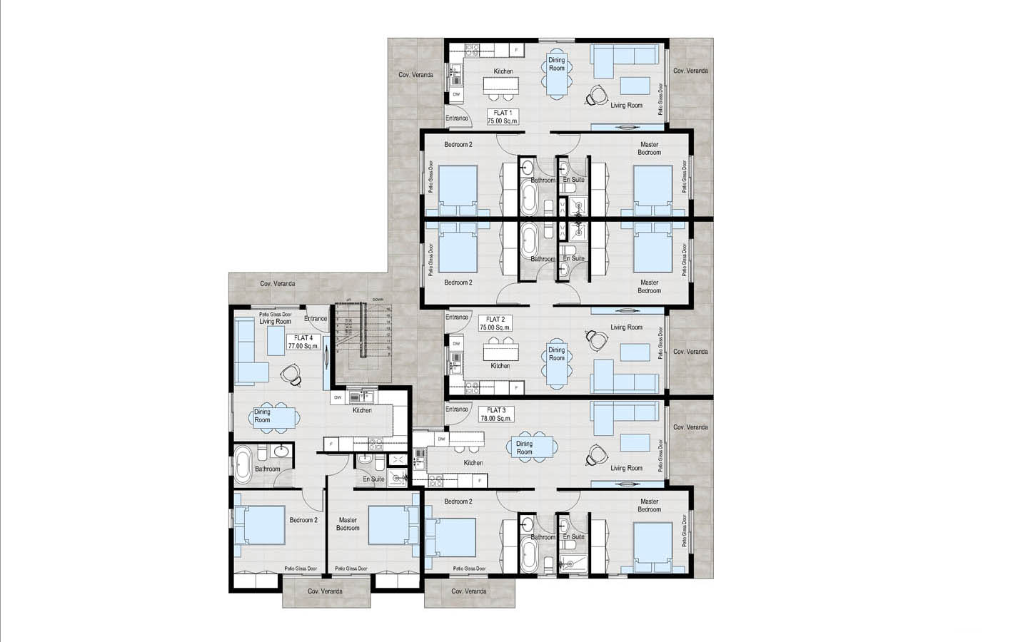 2-Bedroom Sea view apartment close to beach
