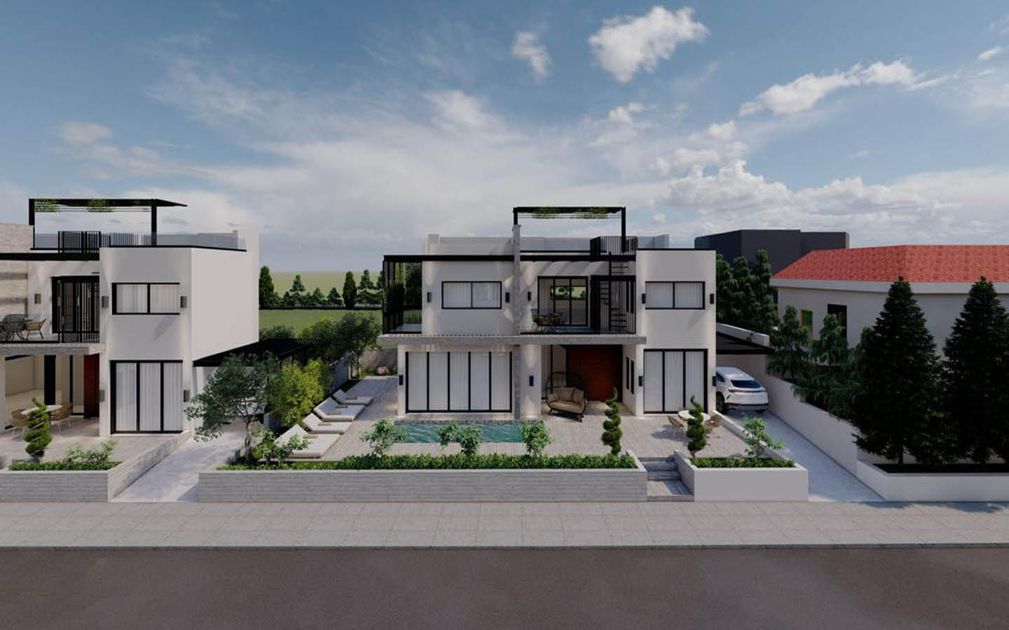 new-house-for-sale-paphos-cyprus1 3-Bedroom Villa with a Private Pool and Panoramic Rooftop Terrace
