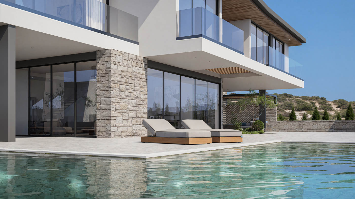 new-sea-view-villa-property-for-sale-paphos-cyprus-golf-course1 5-Bedroom Villa with a Private Pool on Golf Course