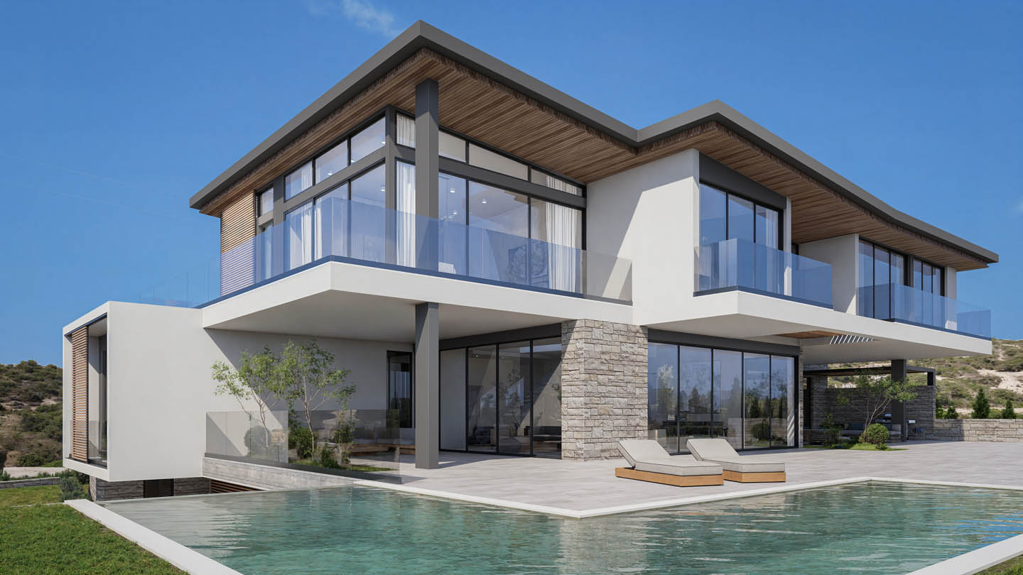 new-sea-view-villa-property-for-sale-paphos-cyprus-golf-course4 5-Bedroom Villa with a Private Pool on Golf Course