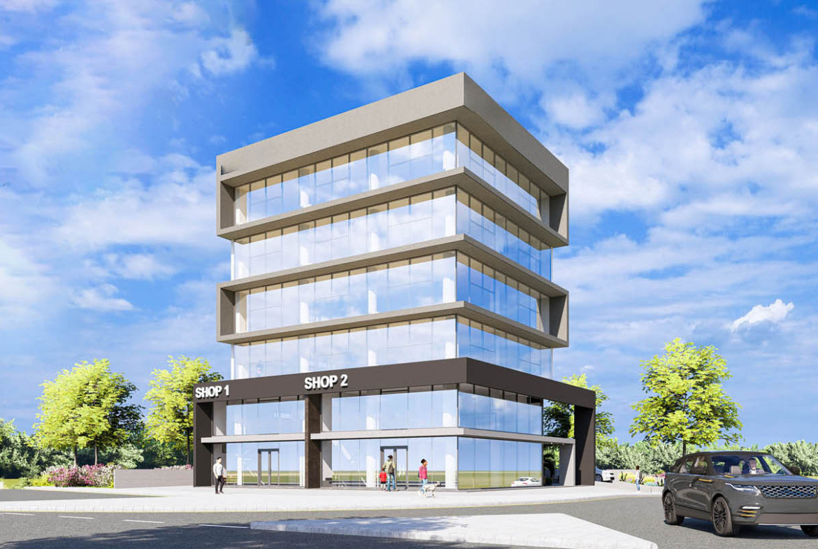 Modern Commercial Building with Offices and Retail Spaces