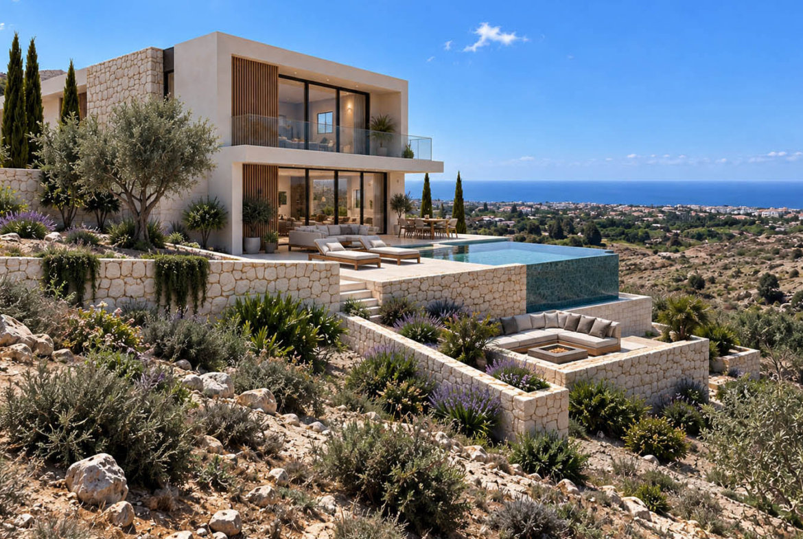 Modern 4-Bedroom Villa with Swimming Pool and Panoramic Sea Views