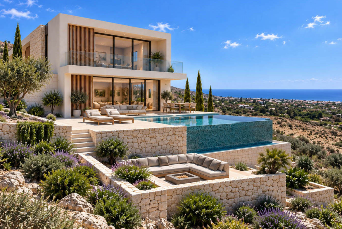 Modern 4-Bedroom Villa with Swimming Pool and Panoramic Sea Views