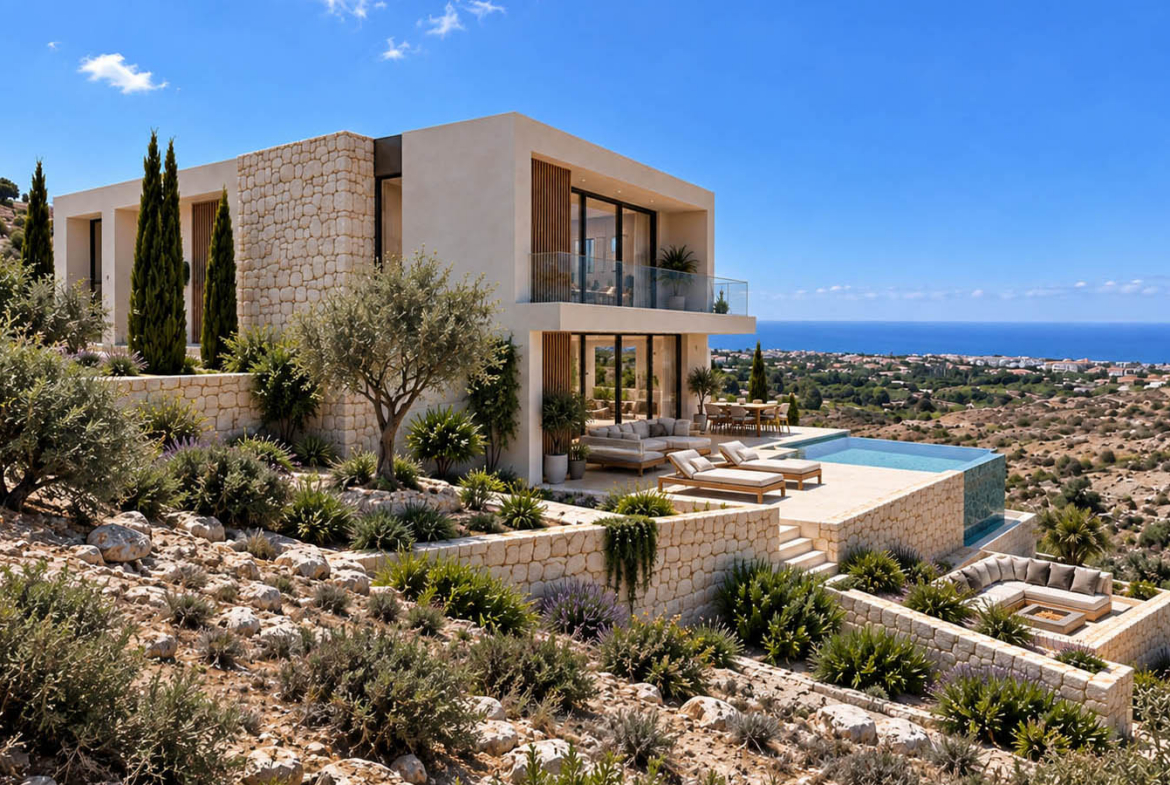 Modern 4-Bedroom Villa with Swimming Pool and Panoramic Sea Views