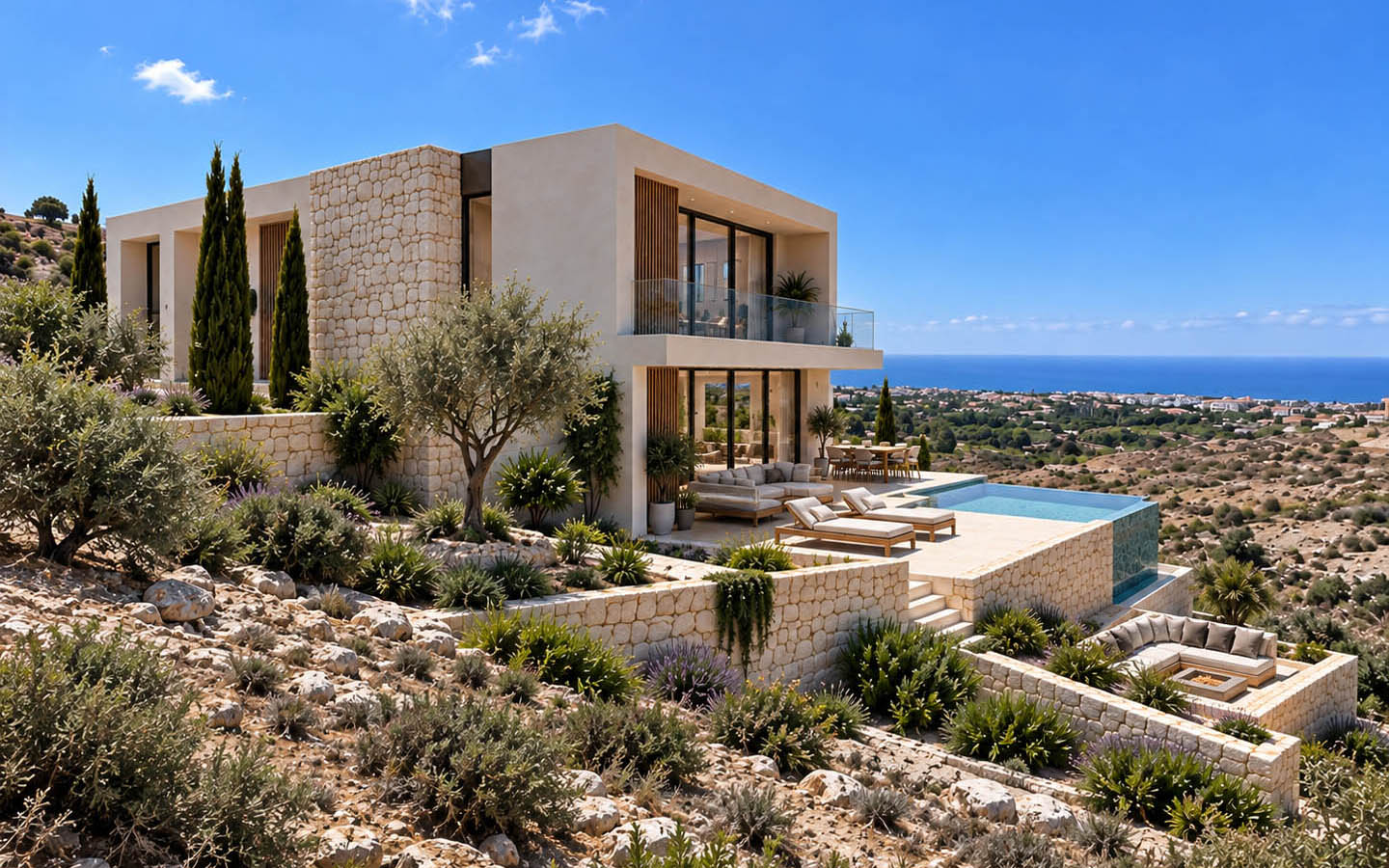 modern-villa-for-sale-paphos-cyprus4 Modern 4-Bedroom Villa with Swimming Pool and Panoramic Sea Views