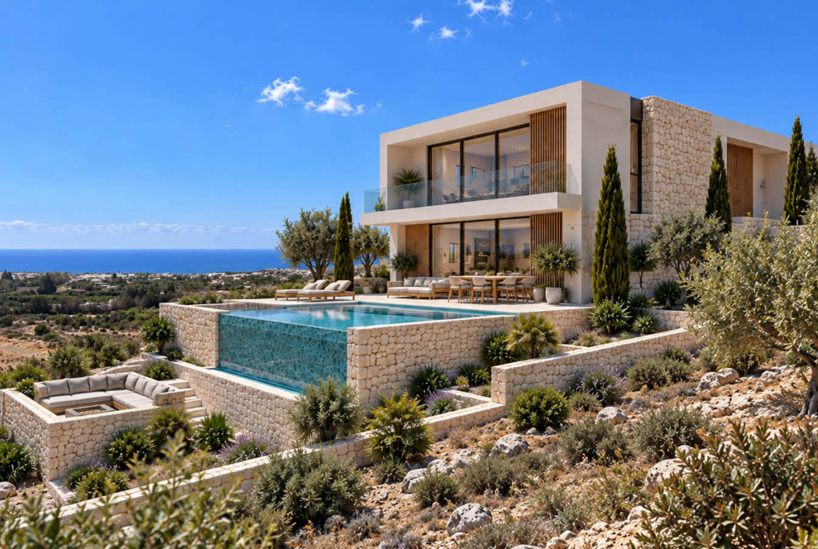 Modern 4-Bedroom Villa with Swimming Pool and Panoramic Sea Views