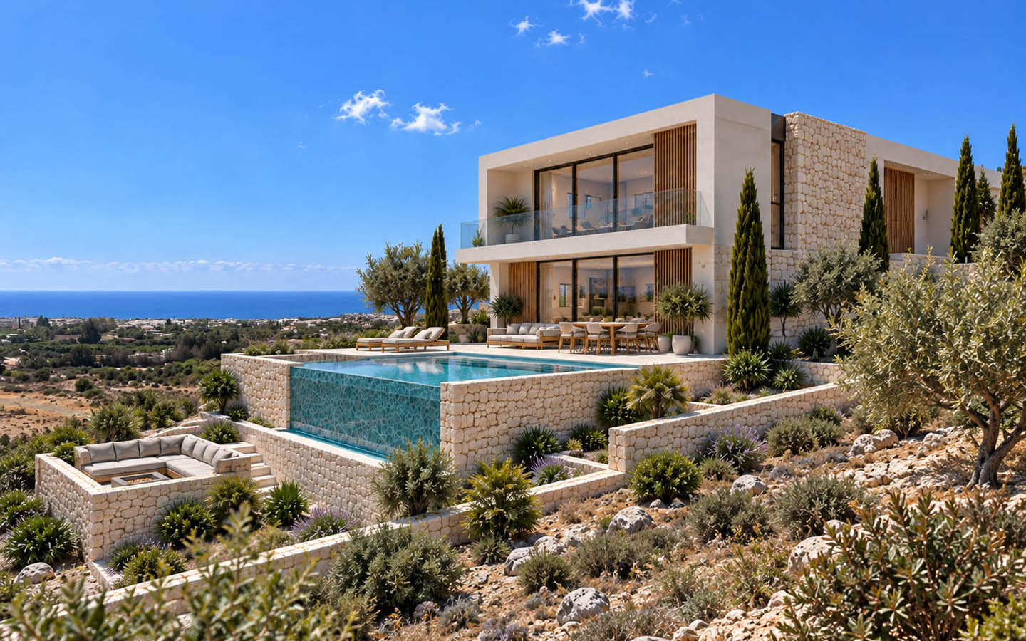 modern-villa-for-sale-paphos-cyprus5 Modern 4-Bedroom Villa with Swimming Pool and Panoramic Sea Views