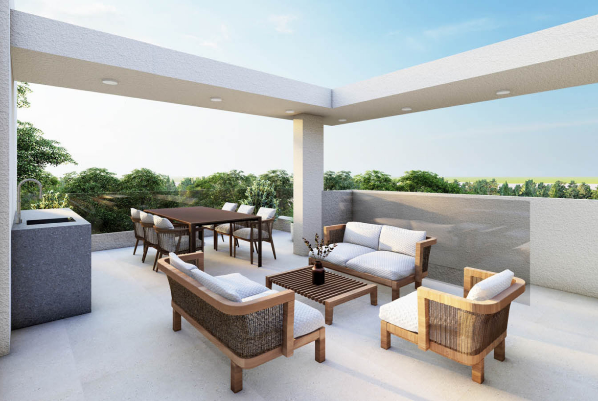 3-Bedroom Apartment with a Private Roof Terrace Near the New Marina