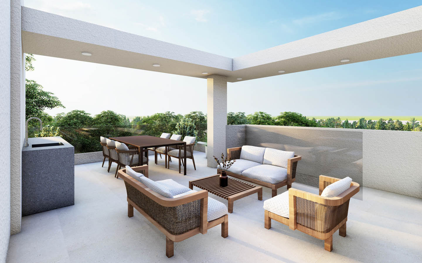 3-Bedroom Apartment with a Private Roof Terrace Near the New Marina
