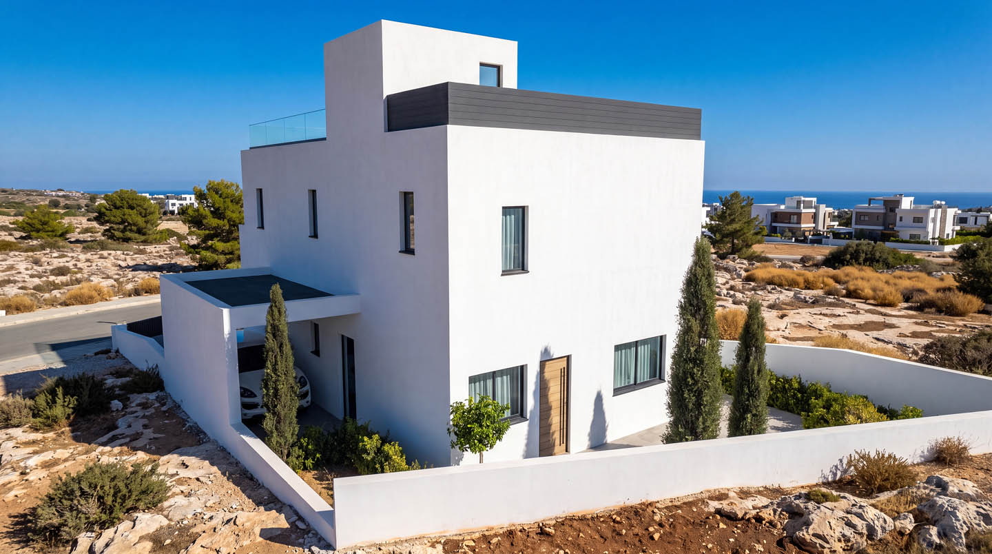 Modern 4-Bedroom Villa with a Private Pool and Sea View