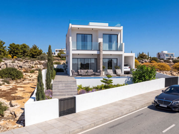 Modern 4-Bedroom Villa with a Private Pool and Sea View