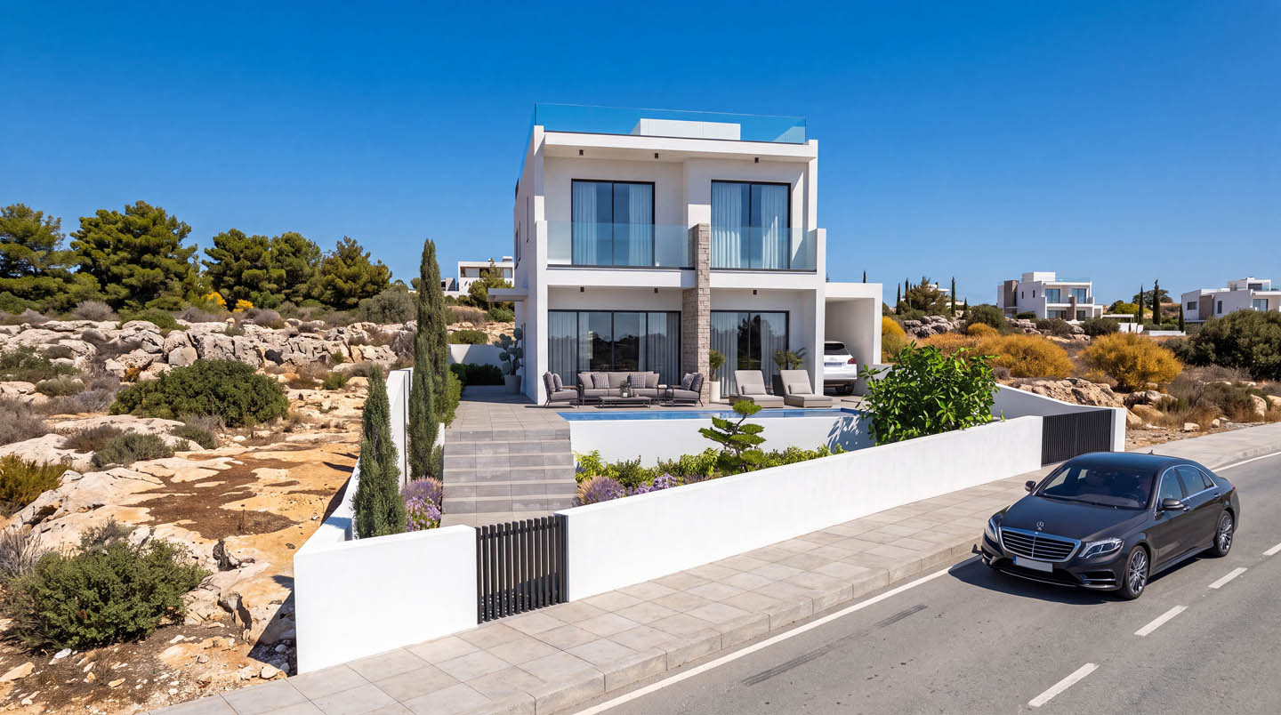 Modern 4-Bedroom Villa with a Private Pool and Sea View