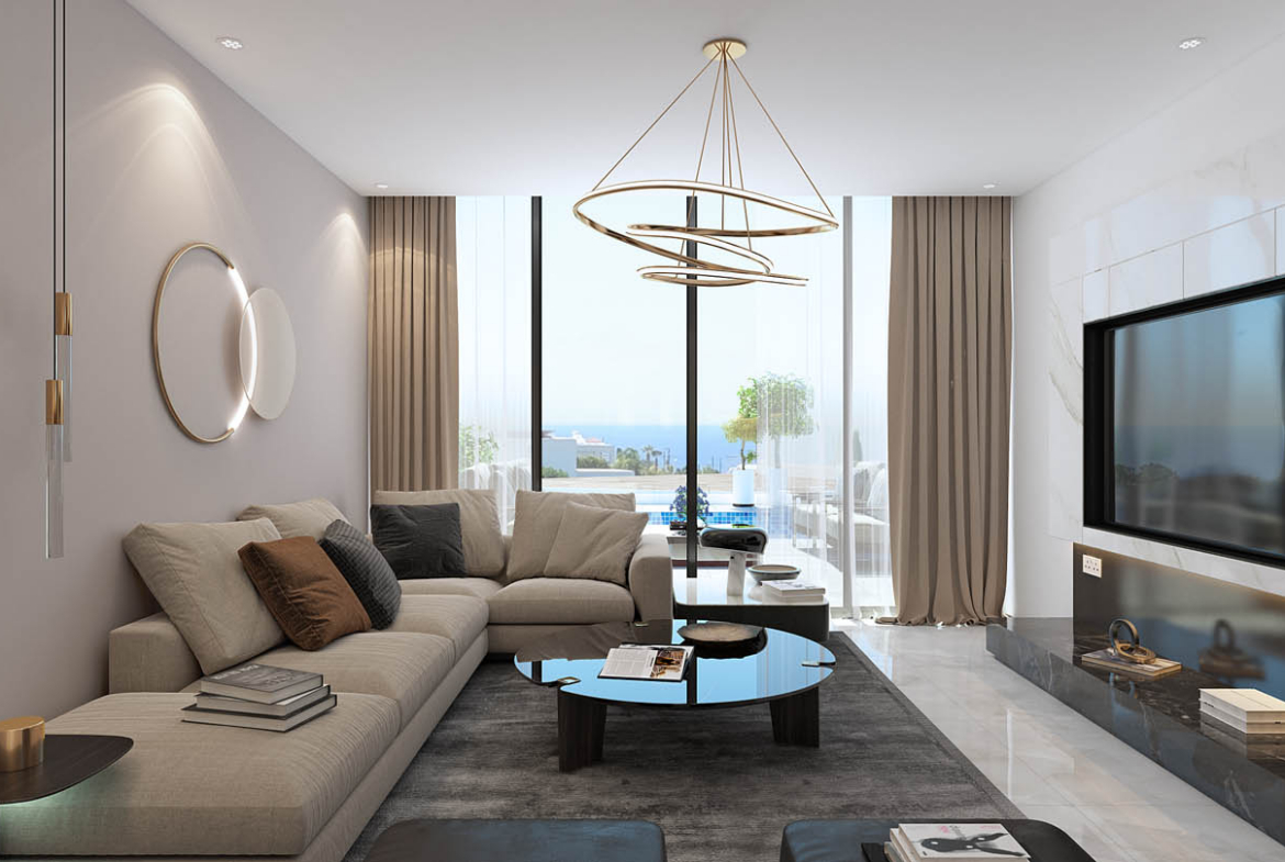 Modern 4-Bedroom Villa with a Private Pool and Sea View