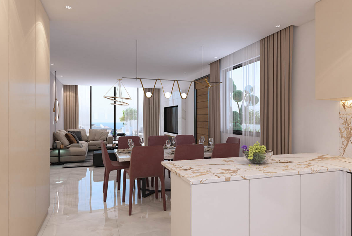 Modern 4-Bedroom Villa with a Private Pool and Sea View