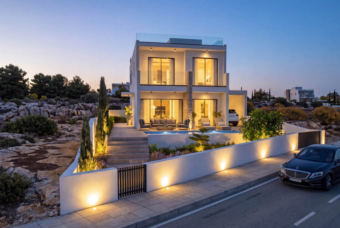 Modern 4-Bedroom Villa with a Private Pool and Sea View