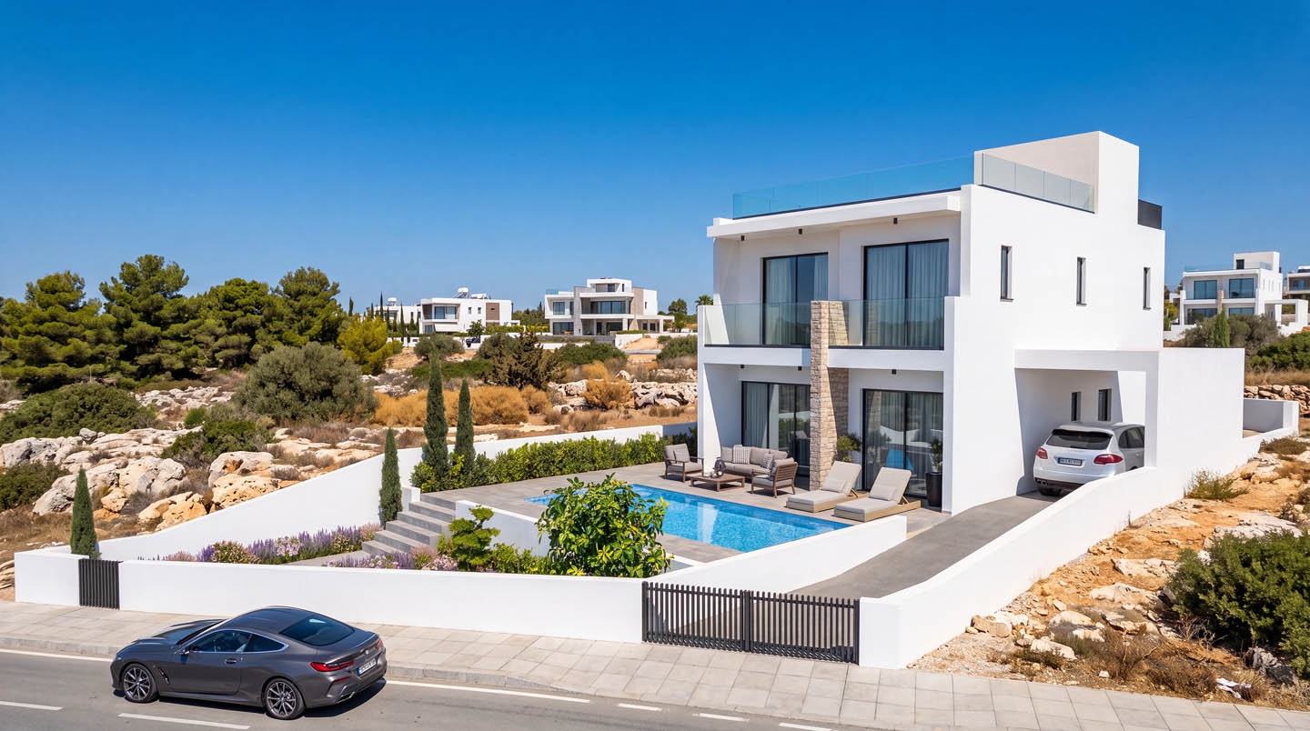 Modern 4-Bedroom Villa with a Private Pool and Sea View