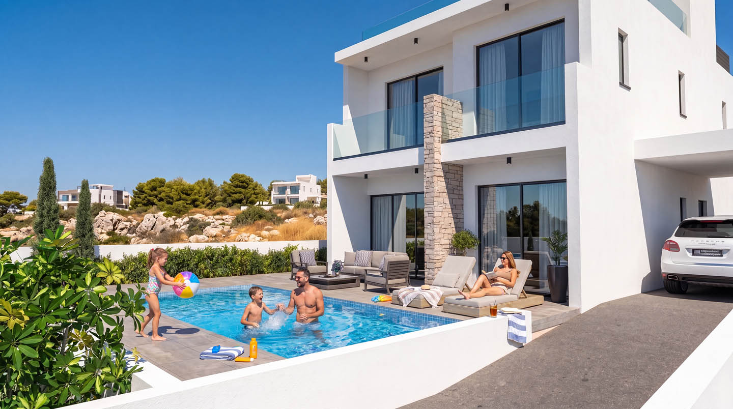 Modern 4-Bedroom Villa with a Private Pool and Sea View