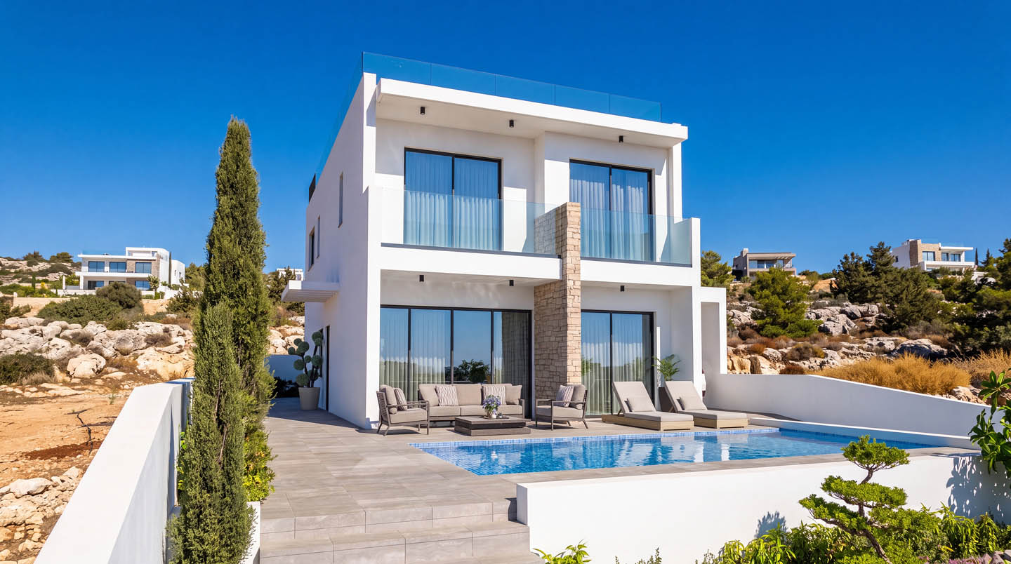 Modern 4-Bedroom Villa with a Private Pool and Sea View