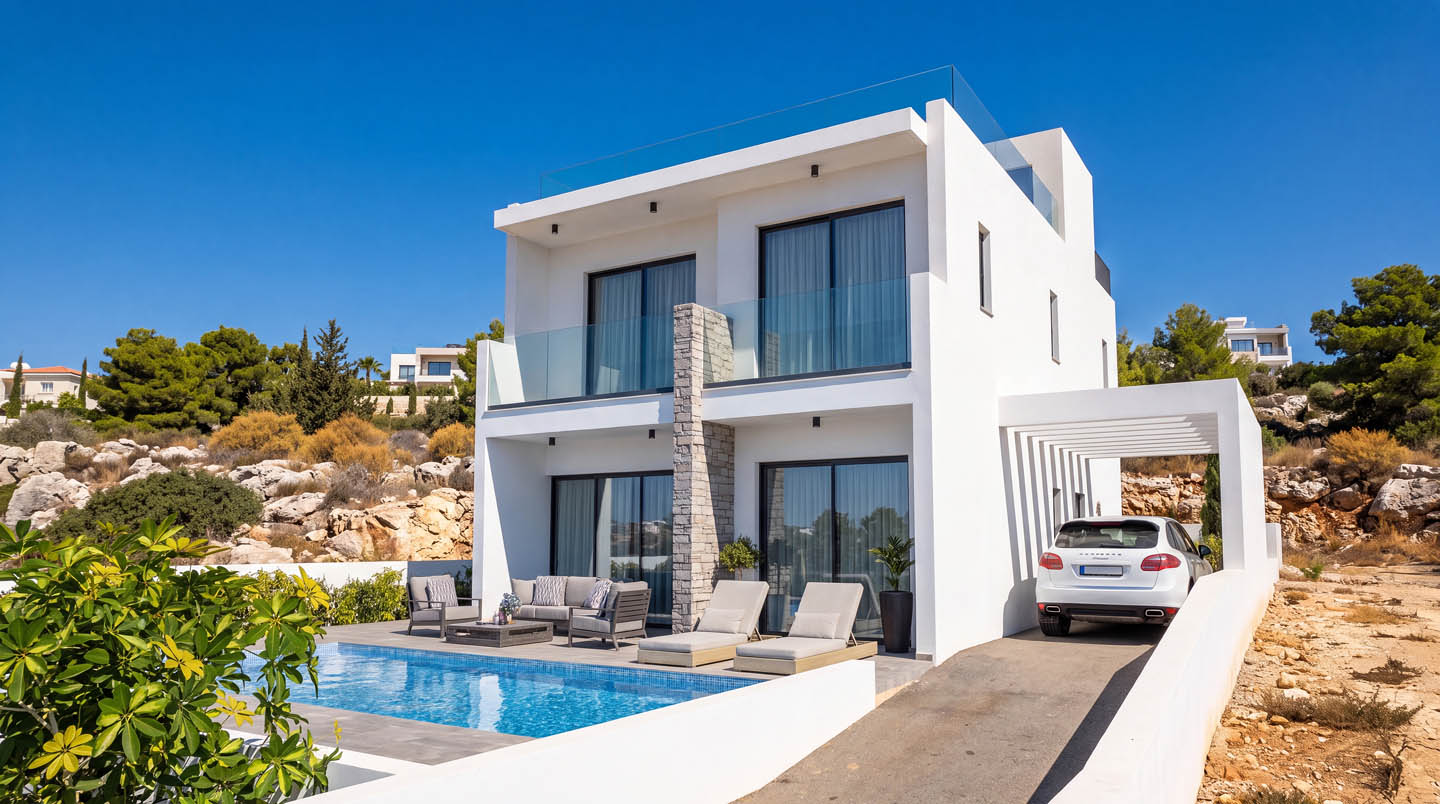 Modern 4-Bedroom Villa with a Private Pool and Sea View