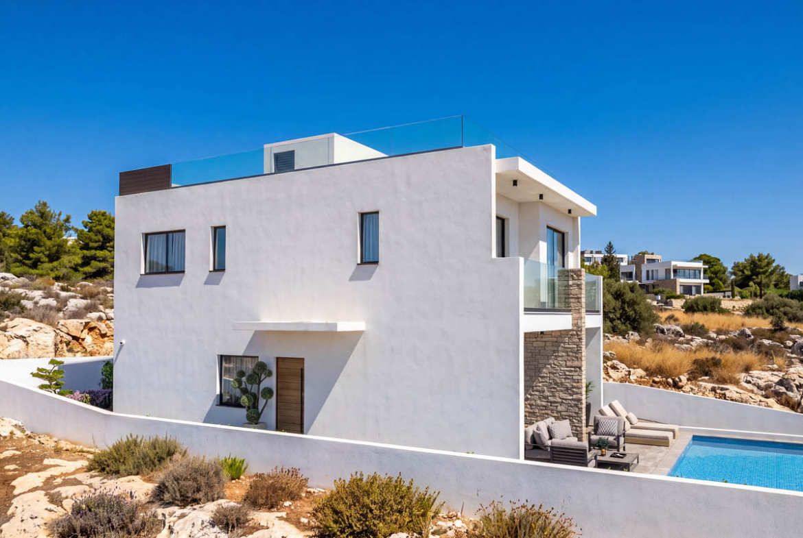 Modern 4-Bedroom Villa with a Private Pool and Sea View