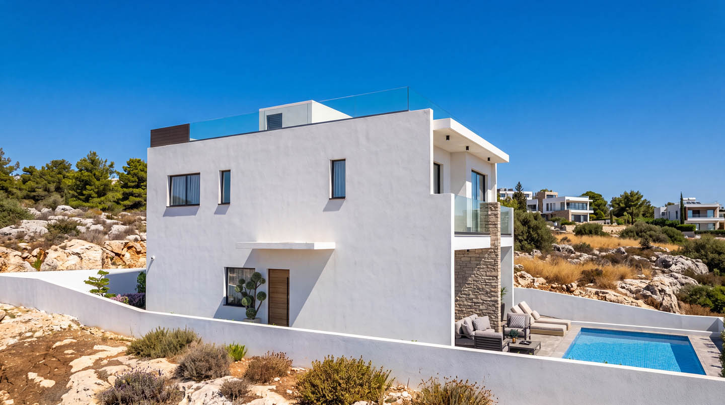 Modern 4-Bedroom Villa with a Private Pool and Sea View