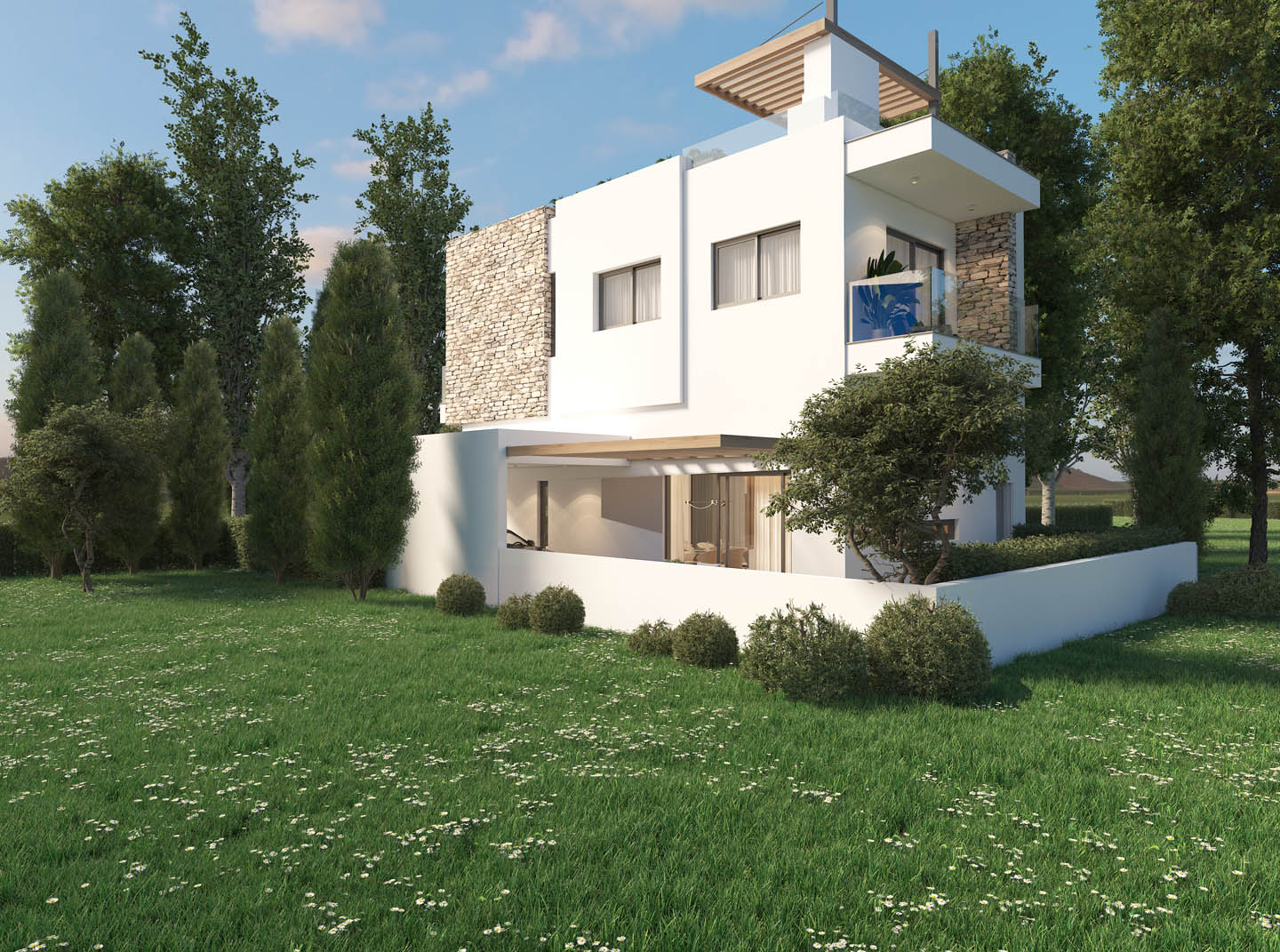 new-villa-for-sale-paphos-cyprus3-ext 3-Bedroom Villa with High Energy Efficiency and Contemporary Architecture