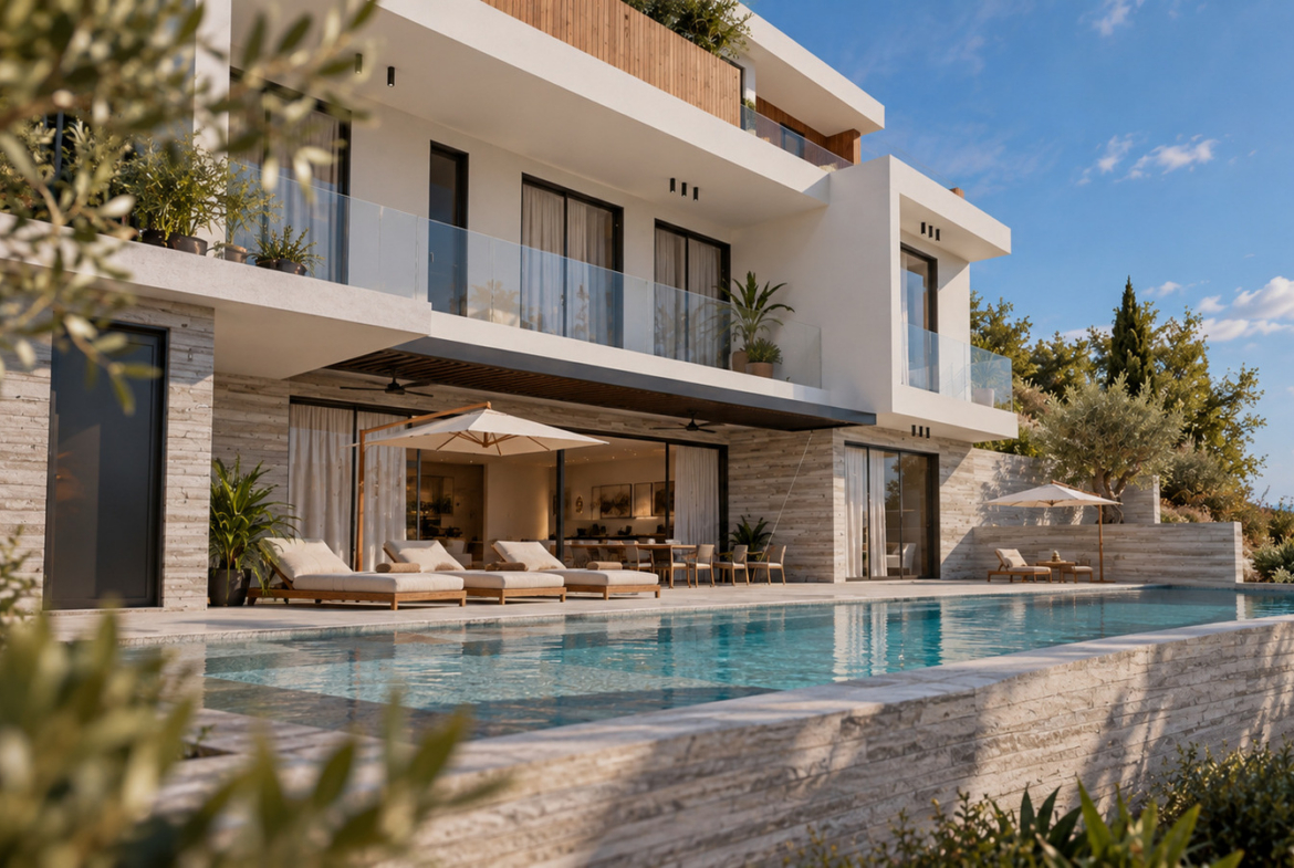 Luxury 4-Bedroom Villa on a Picturesque Hillside