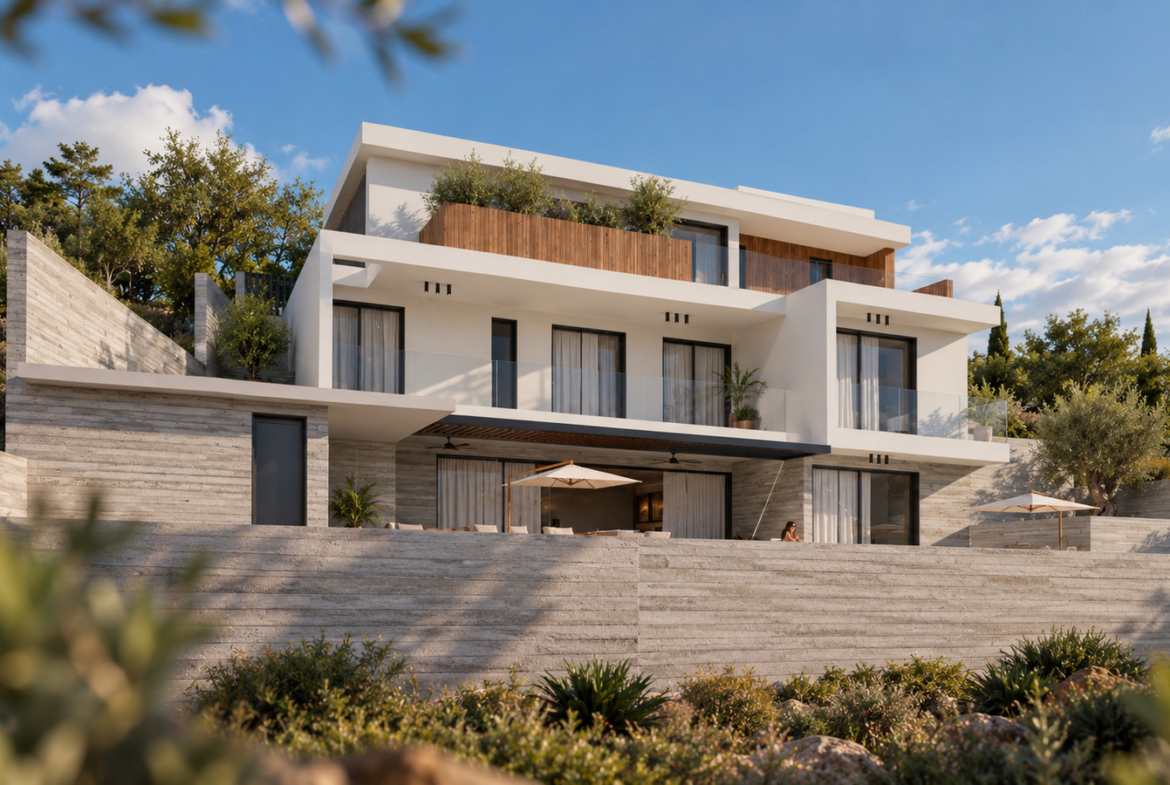 Luxury 4-Bedroom Villa on a Picturesque Hillside