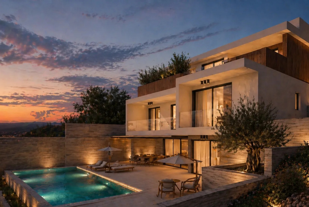 Luxury 4-Bedroom Villa on a Picturesque Hillside