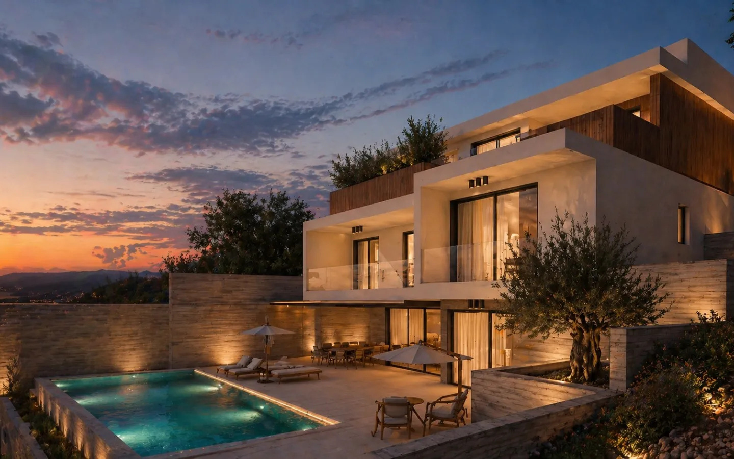 Luxury 4-Bedroom Villa on a Picturesque Hillside
