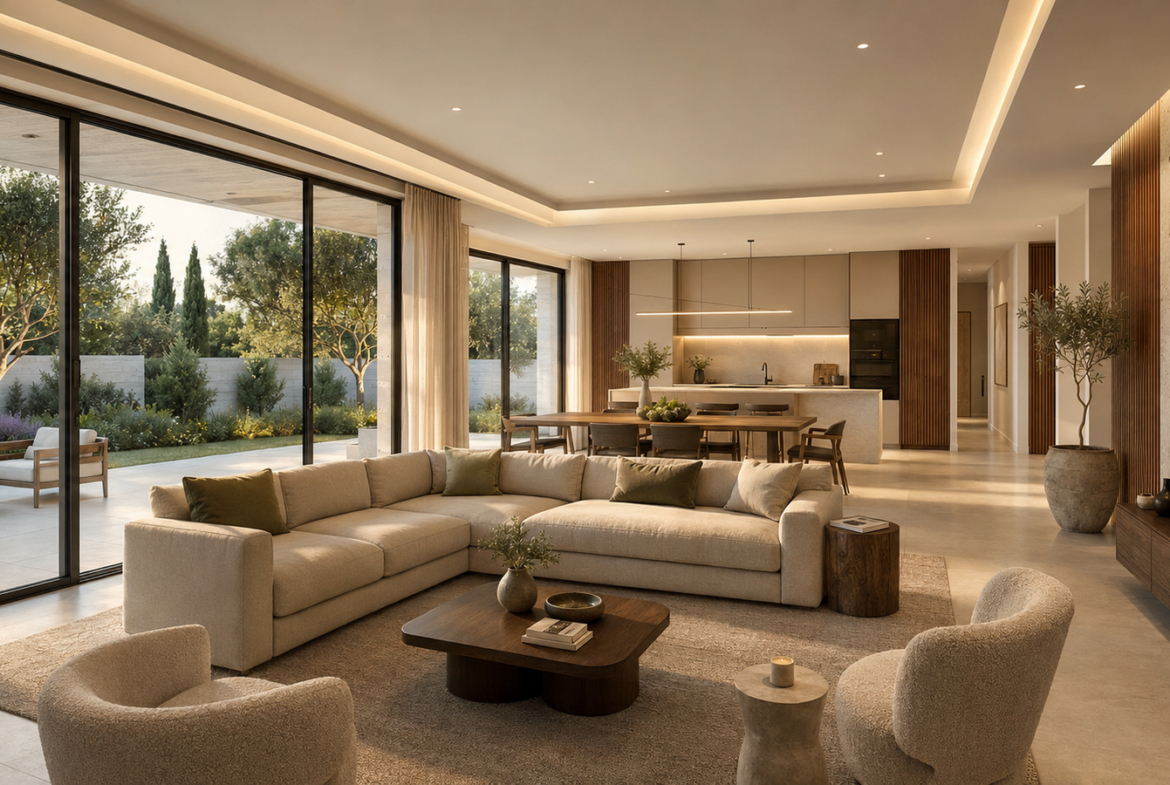 Elegant Contemporary 3-Bedroom Villa with a Private Garden