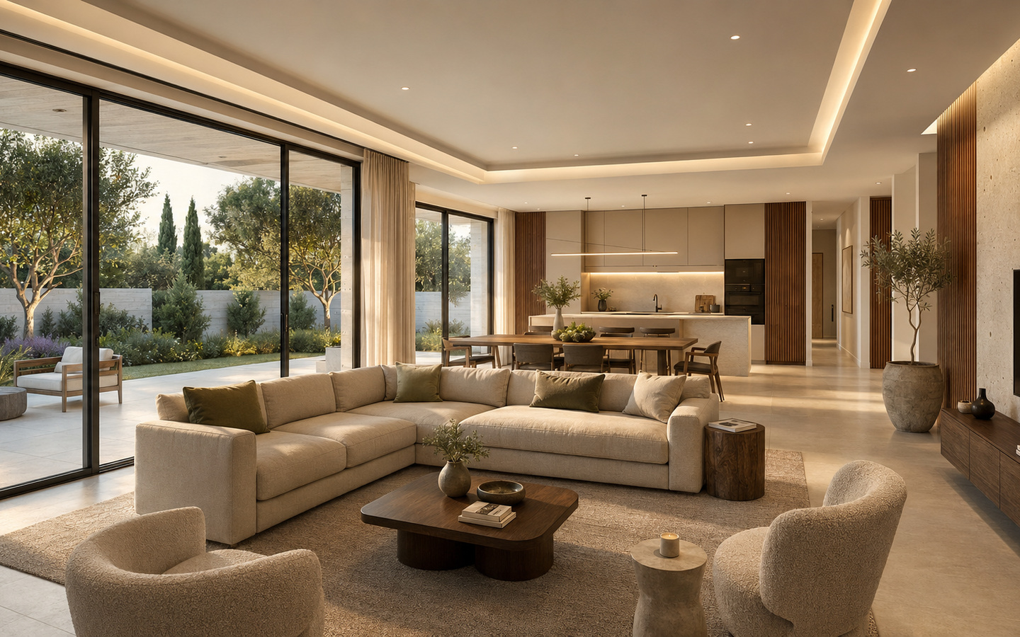 Elegant Contemporary 3-Bedroom Villa with a Private Garden