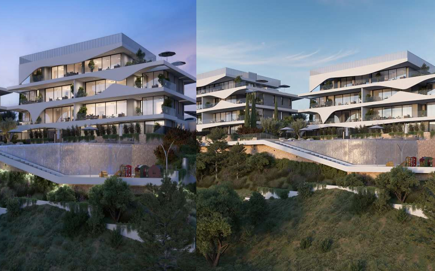 3-bedroom ground-floor apartment with a private garden and terrace.