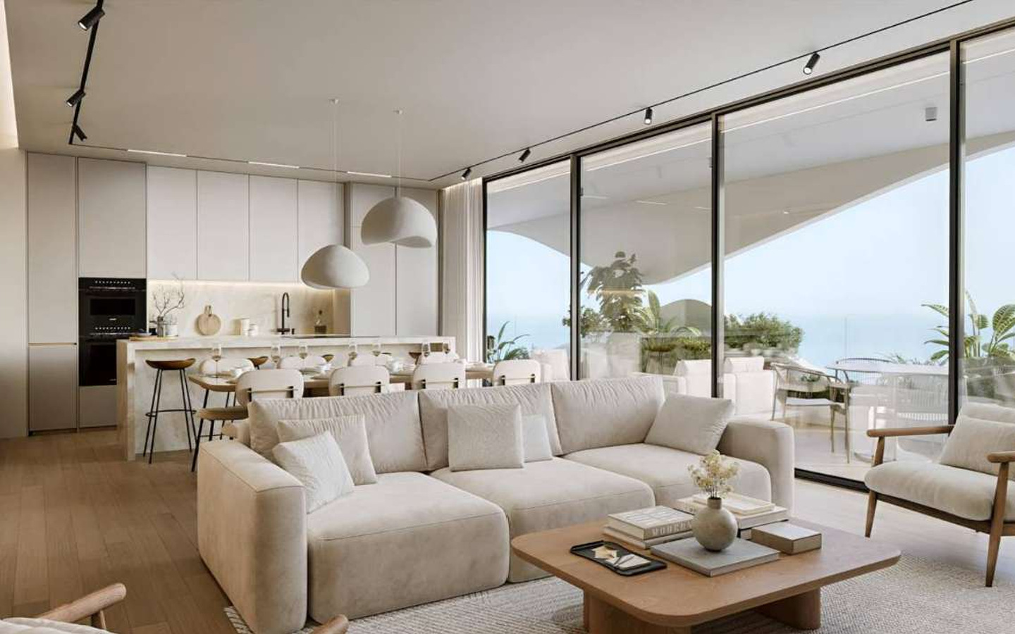 3-bedroom ground-floor apartment with a private garden and terrace.