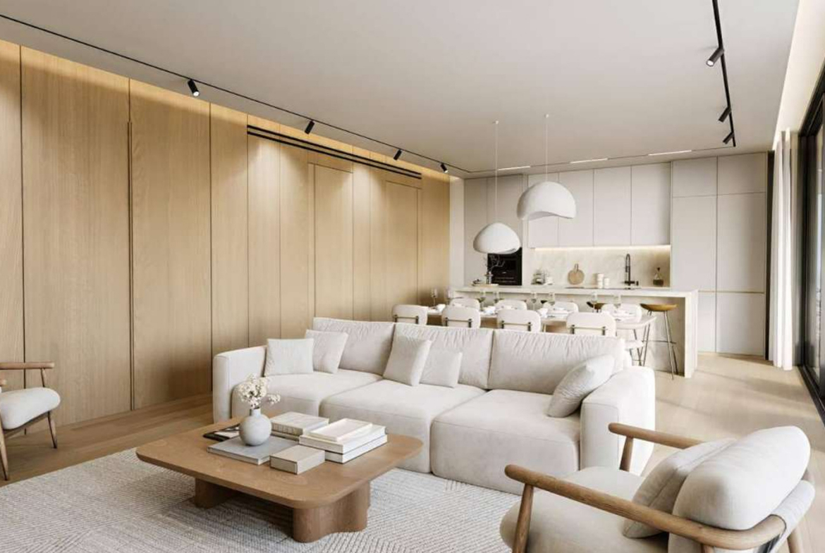 3-bedroom ground-floor apartment with a private garden and terrace.