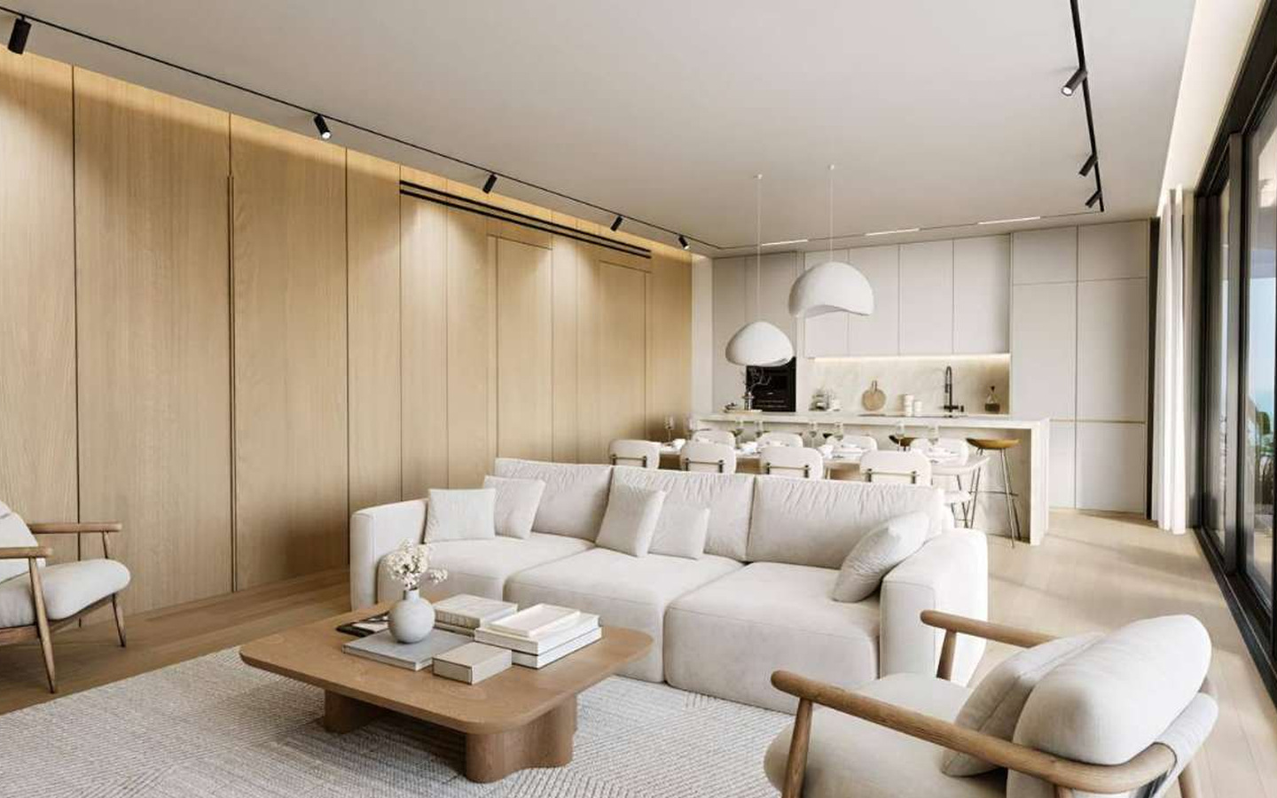 3-bedroom ground-floor apartment with a private garden and terrace.