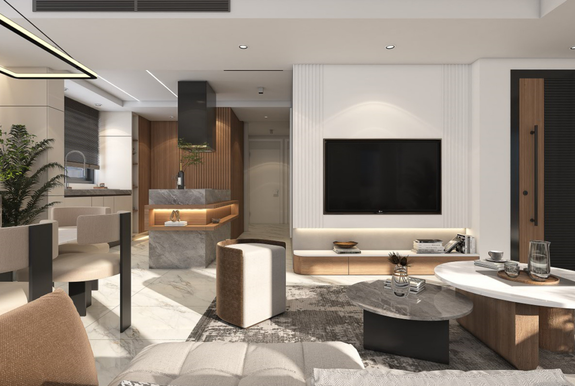 Three-bedroom penthouse with spacious roof terrace