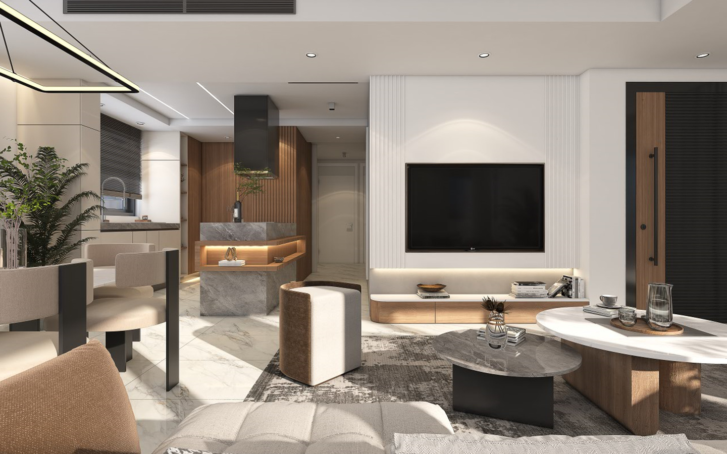Three-bedroom penthouse with spacious roof terrace