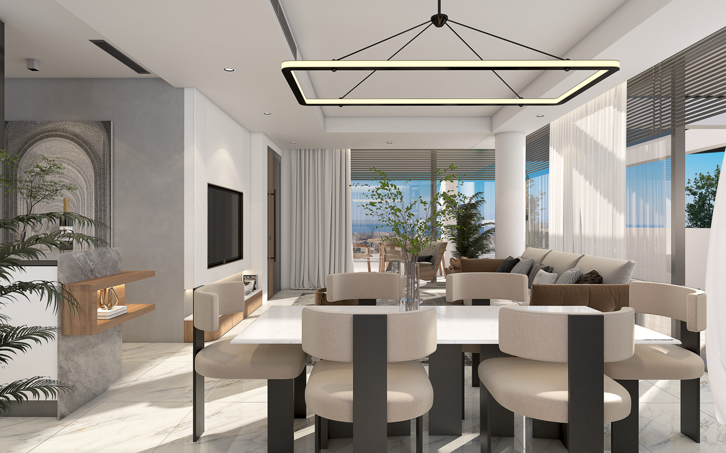 Three-bedroom penthouse with spacious roof terrace