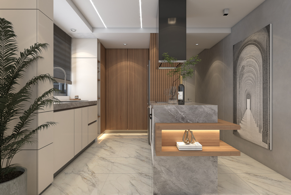 Three-bedroom penthouse with spacious roof terrace