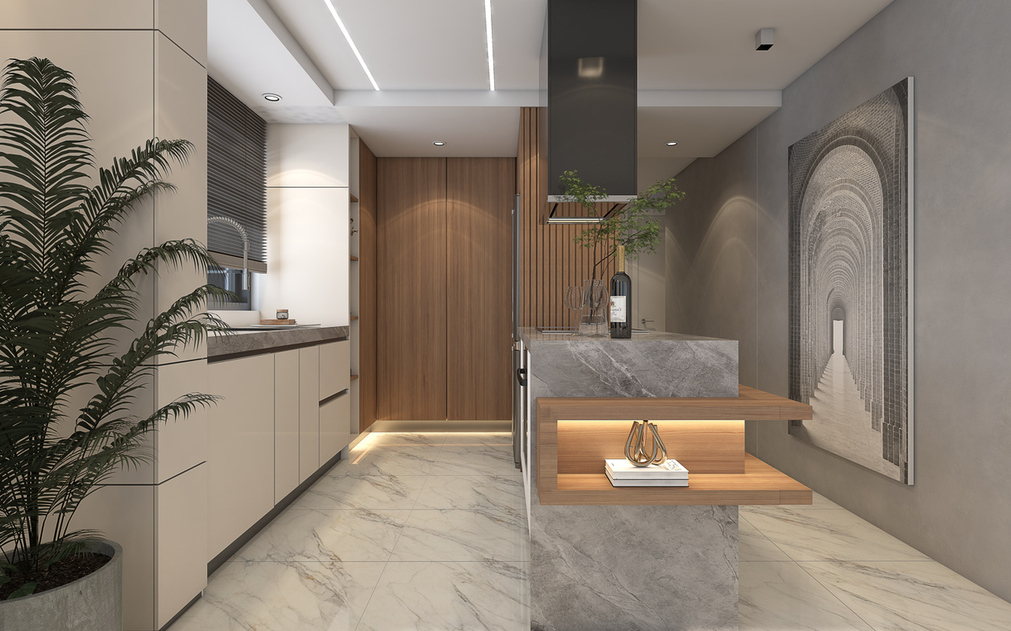 Three-bedroom penthouse with spacious roof terrace