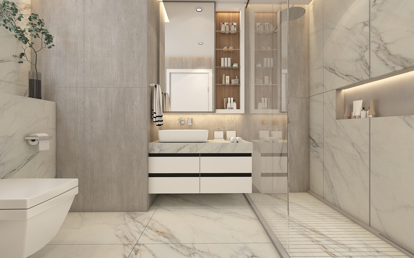 Three-bedroom penthouse with spacious roof terrace